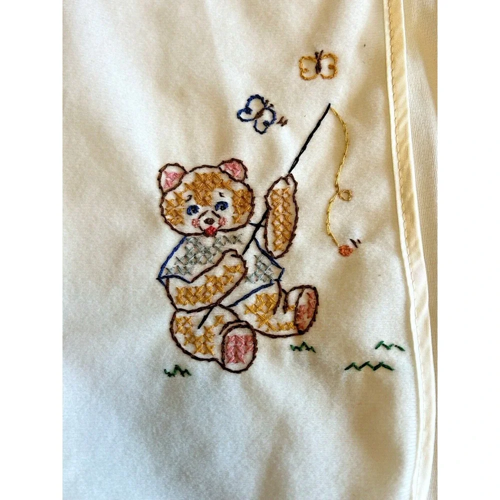 Vintage Baby Unisex Embroidered Mouse Bear Robe Dress Spring Easter Cottage Core